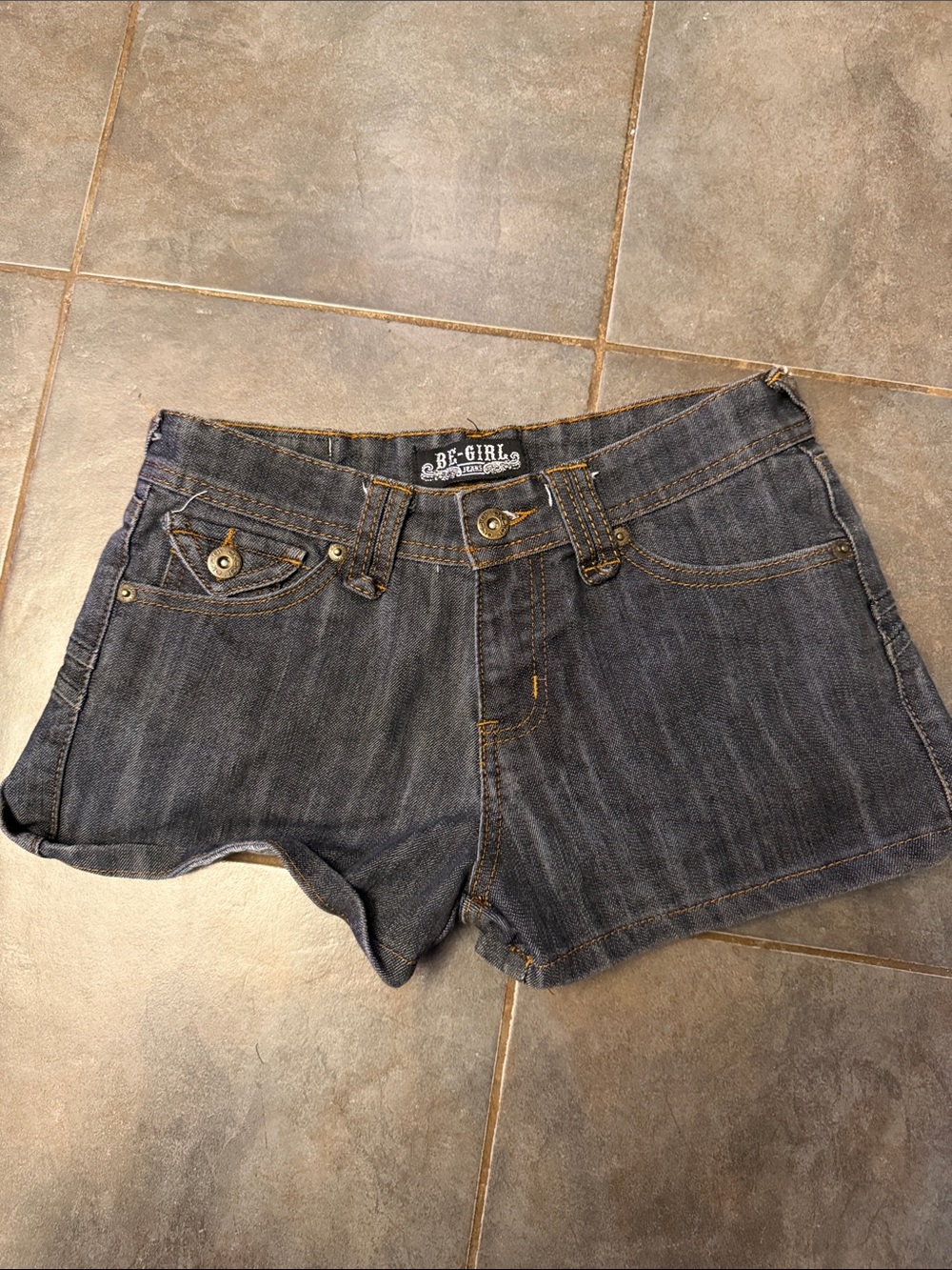 BE-GIRL Y2K Dark Wash Denim Women’s Shorts